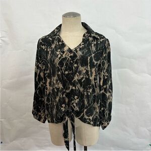 NWT Tolani Laurie Shadow Silk Blouse 124